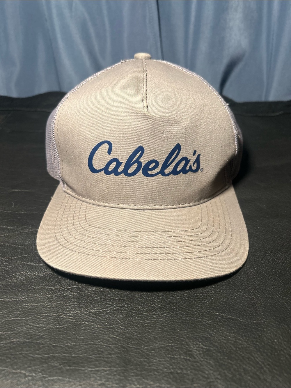 🔥3/$8- Cabela's Tan Trucker Hat with Navy Script